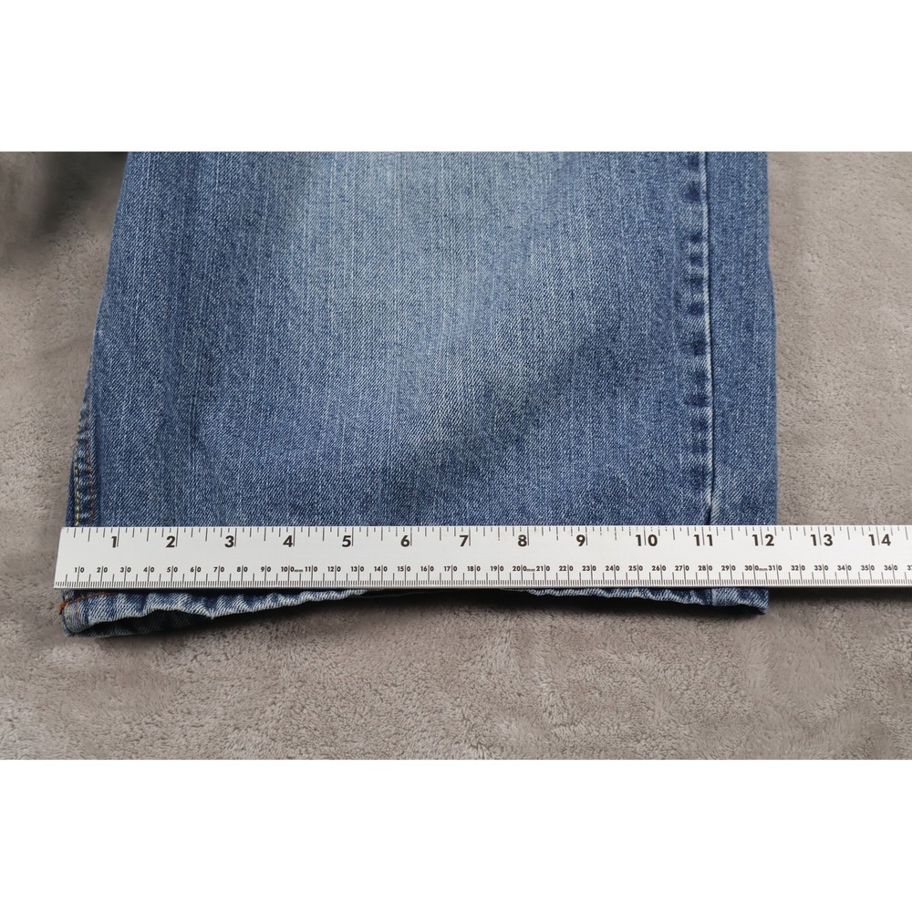 Y2K PHAT CLASSIC ORIGINAL Shorts Mens 38 Blue Denim Bermuda Embroidered Baggy - Picture 7 of 9